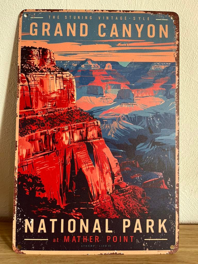 Plaque métal usa grand canyon, Collections, Marques & Objets publicitaires, Enlèvement ou Envoi, Comme neuf