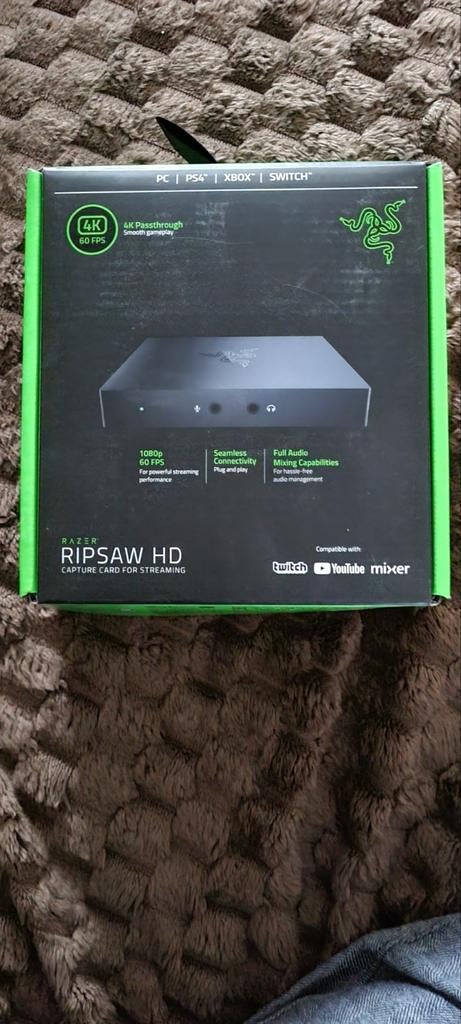 Razer Ripsaw HD - Nieuwe Capture Card 📦 | Streaming & Ga, Audio, Tv en Foto, Mediaspelers, Nieuw, Zonder harde schijf, HDMI, Optische audio