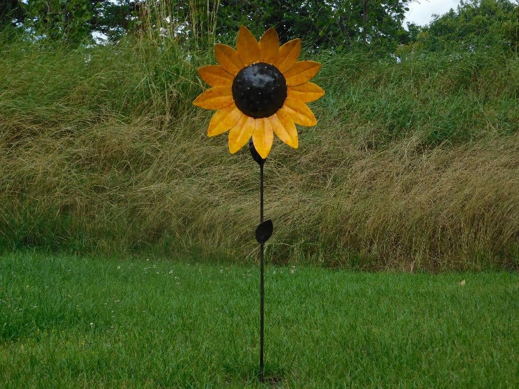 Zonnebloem Tuinsteker - 110 cm - Metaal, Tuin en Terras, Tuinstekers, Ophalen of Verzenden
