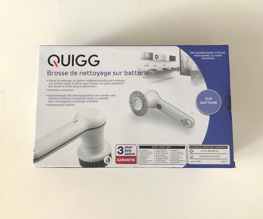 Brosse de nettoyage sur batterie quigg gris blanc, Neuf, Machine de nettoyage à brosse