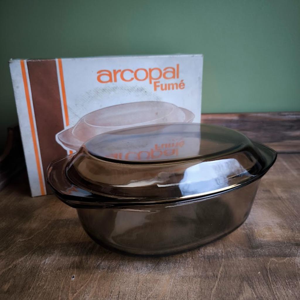 Plat à four Arcopal avec couvercle Fumplate vintage 3,5 litr, Enlèvement ou Envoi