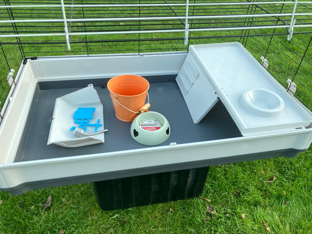 Kooi voor knaagdieren met toebehoren, Dieren en Toebehoren, Konijn, Zo goed als nieuw, Hok, 75 tot 110 cm