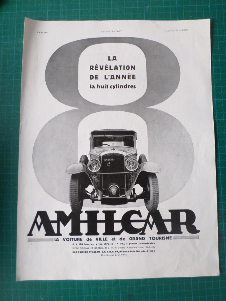 Amilcar - publicité papier - 1930, Enlèvement ou Envoi, Utilisé, Autres types