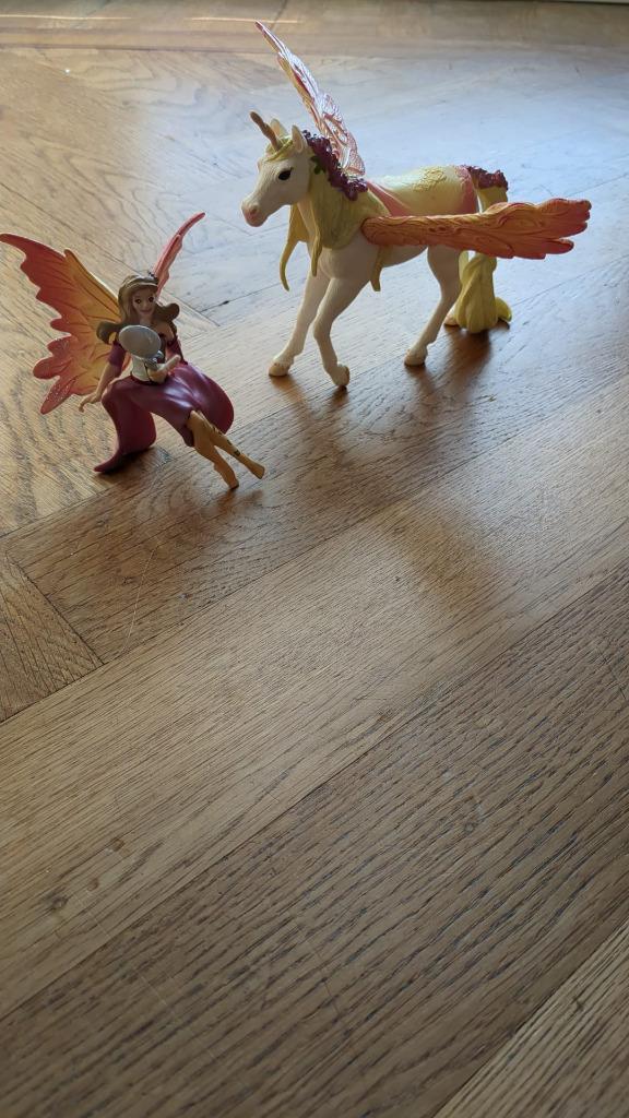 Schleich - Bayala - Fee Feya op Pegasus (70568), Ophalen of Verzenden, Gebruikt