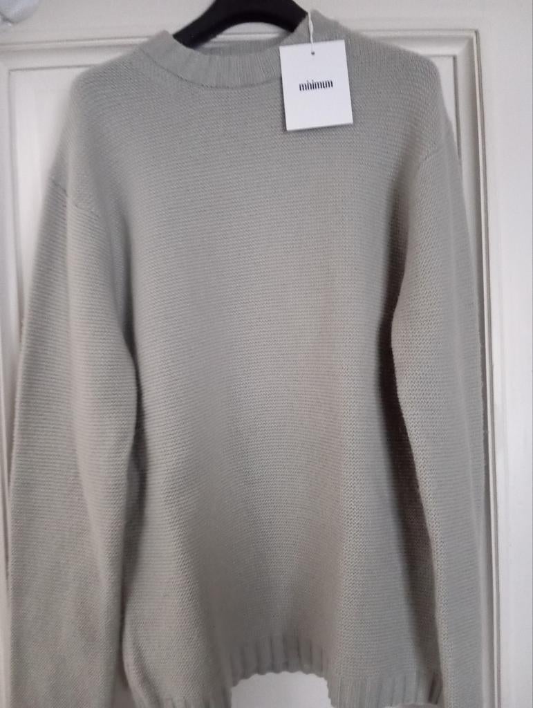 minimum - grijsbeige wintertrui / jumper, lamswol, L, Kleding | Heren, Ophalen of Verzenden, Nieuw