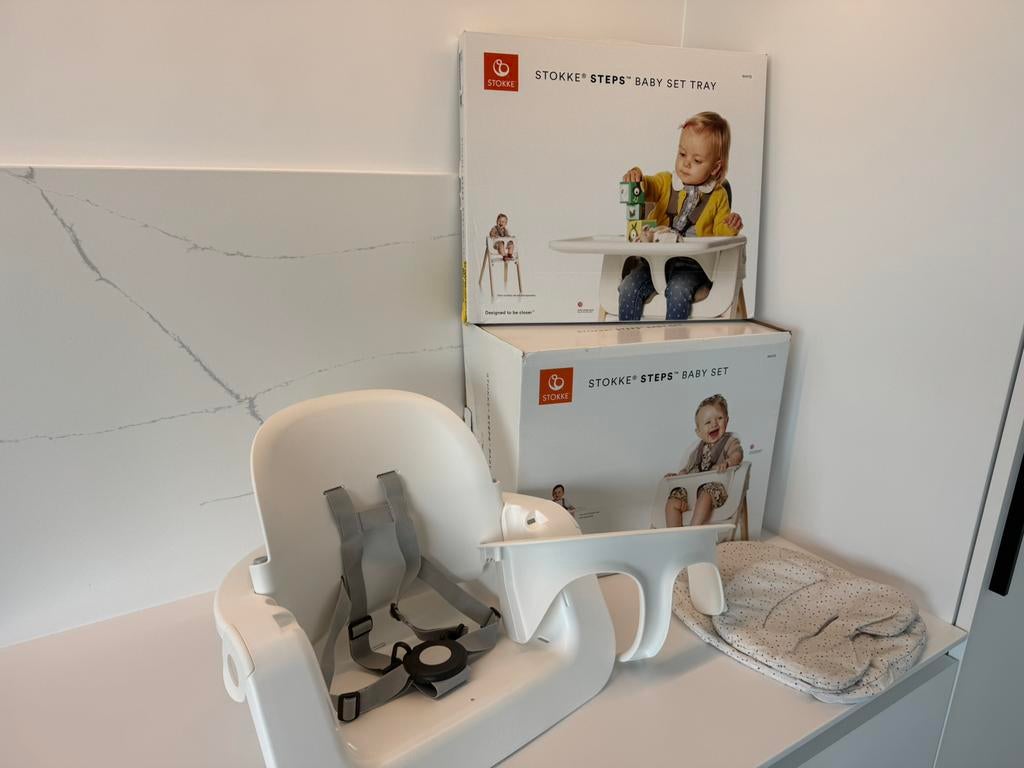 Stokke steps baby set incl tray, Ophalen of Verzenden, Zo goed als nieuw