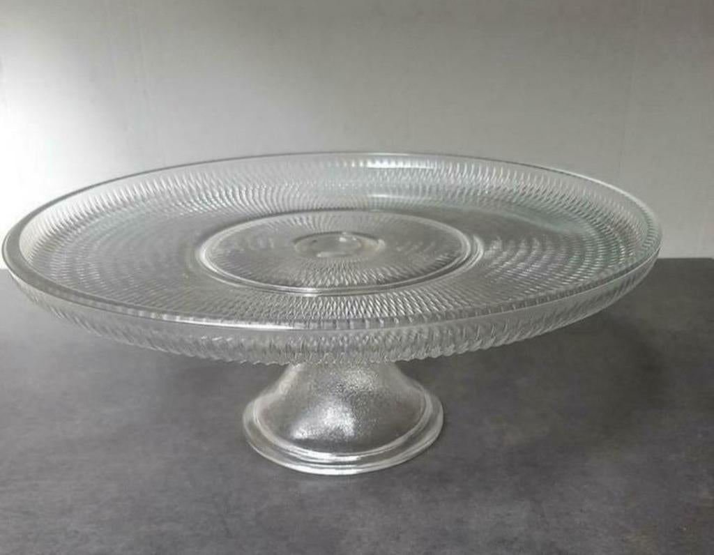 Taartschaal/glas/diameter 30 cm, Ophalen of Verzenden, Zo goed als nieuw