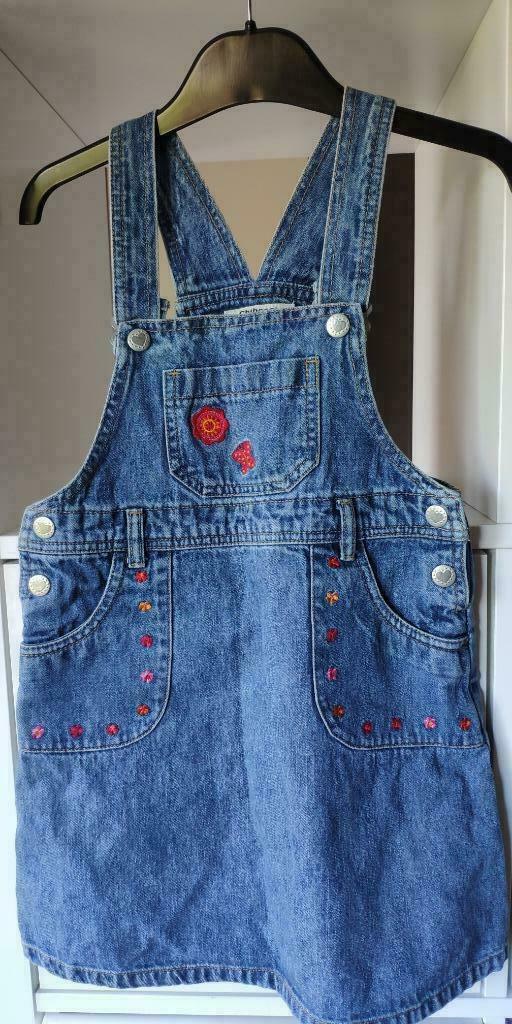 Retro Leuke jeans salopet salopette jurk toffe accenten 104, Ophalen of Verzenden, Gebruikt, Meisje, Overige typen