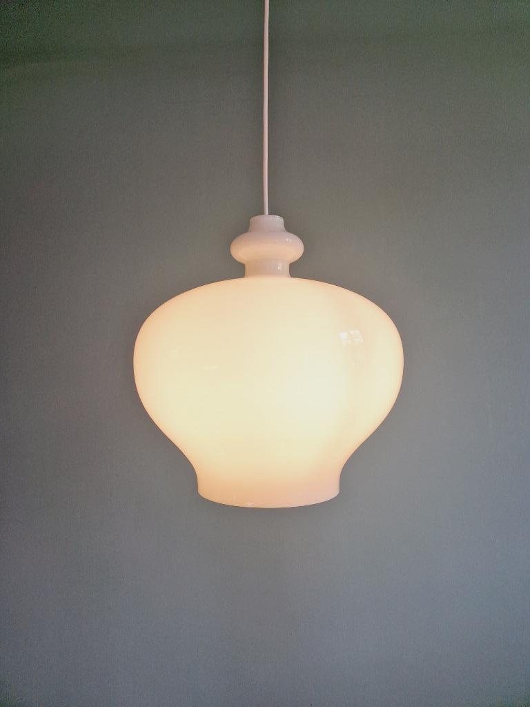 Grote witte opaline suspensie, H.A. Jakobsson, 1960, Ophalen of Verzenden