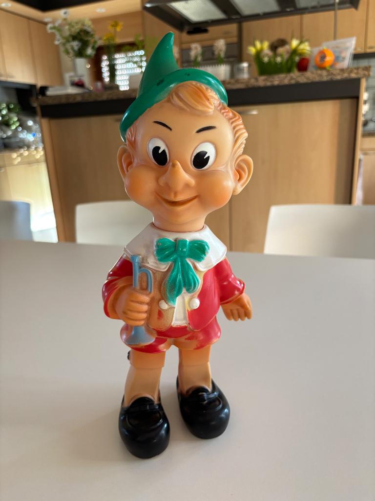 VINTAGE PINOKKIO FIGUUR MET PIEP/LEDRA, Verzamelen, Disney, Ophalen of Verzenden