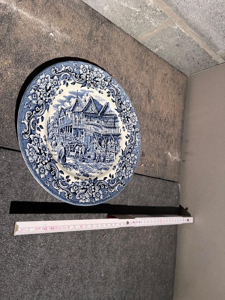 Bord Antiek Engels Blauw, Antiek en Kunst, Ophalen of Verzenden