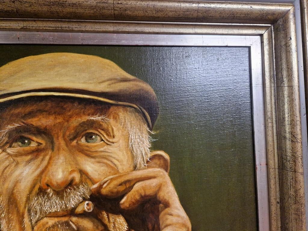 HUILE sur toile, Tête de personnage Andre Deman, Enlèvement