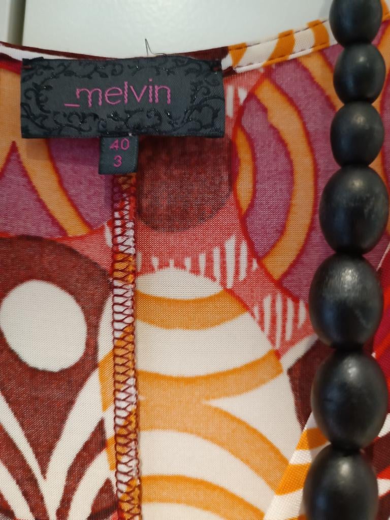 Veelkleurig kleed van het merk Melvin, Kleding | Dames, Ophalen of Verzenden, Maat 38/40 (M), Knielengte