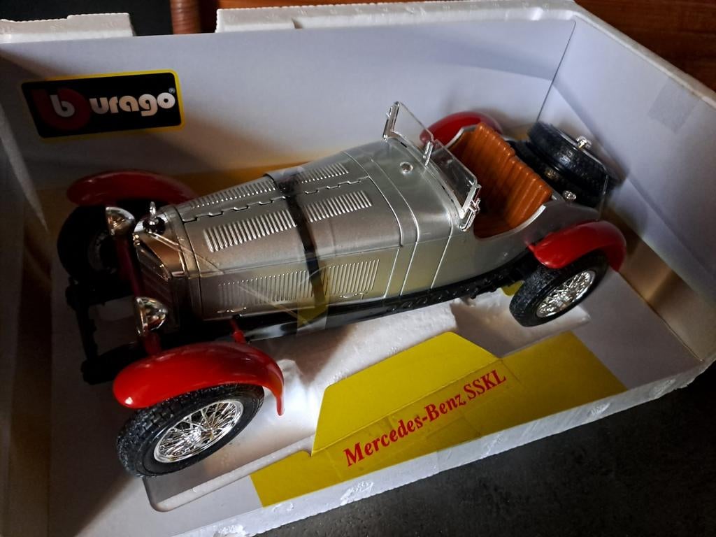 Modelauto oldtimer mercedes benz SSKL, Hobby en Vrije tijd, Modelauto's | 1:18, Ophalen of Verzenden, Nieuw, Burago