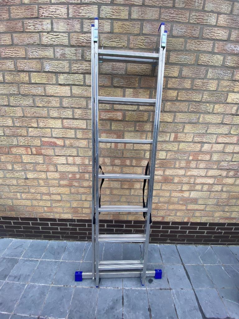 tweedelige ladder, Doe-het-zelf en Bouw, Ladders en Trappen, Ophalen, Zo goed als nieuw, Ladder, Opvouwbaar of Inschuifbaar