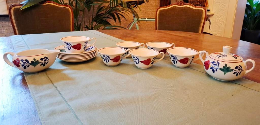 Boerenbont servies Maastricht, Antiek en Kunst, Antiek | Servies compleet, Ophalen of Verzenden