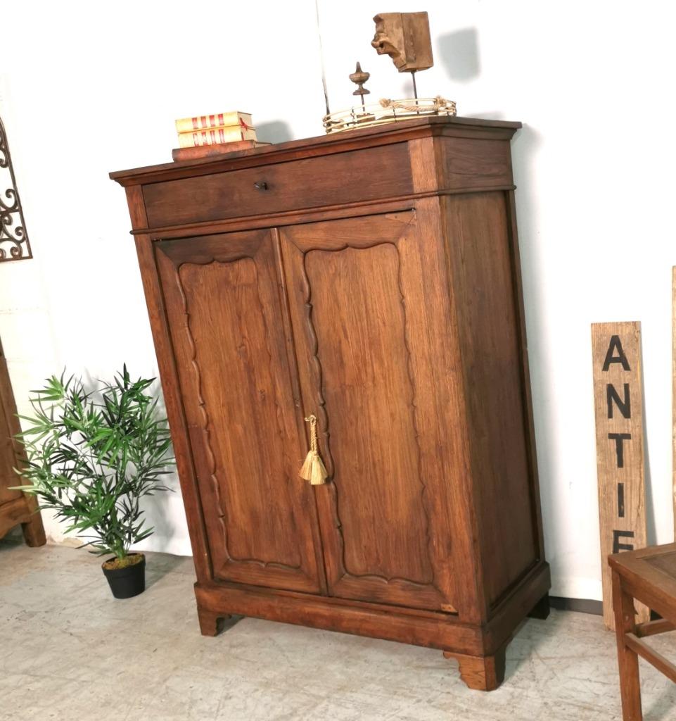 Armoire à linge ancienne Louis Philippe Biedemeyer chêne lou, Antiquités & Art, Enlèvement