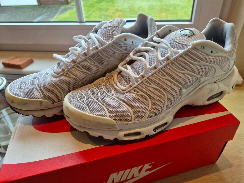 Nike Air Max Plus III triple blanche taille 47,5 (= Nike TN), Enlèvement ou Envoi, Nike, Comme neuf, Blanc