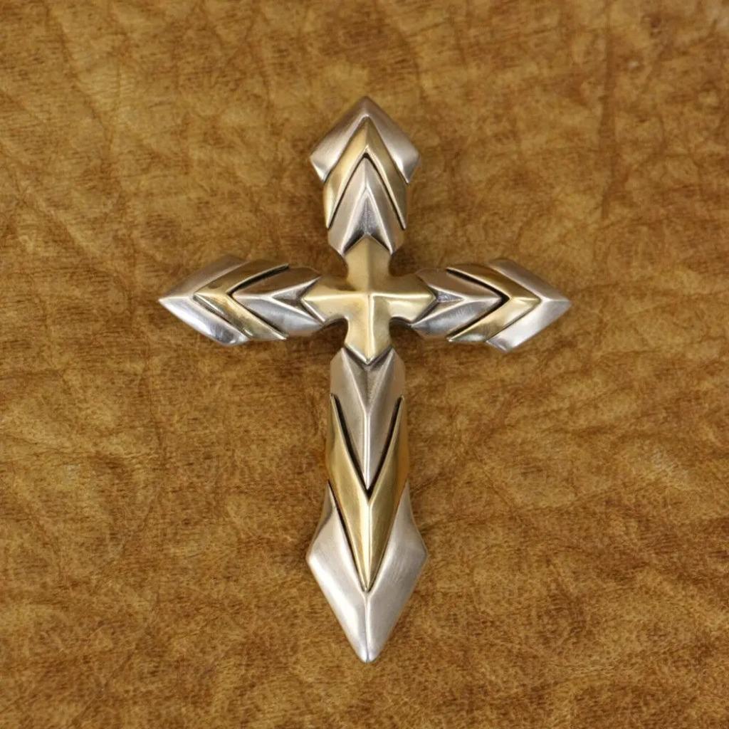 Kruis hanger in 3 kleuren - 925 zilver, Verzenden, Nieuw, Kruis of Symbool, Zilver