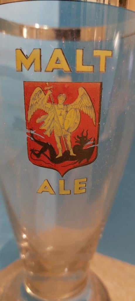Oude decalco  Malt  Ale   Maaswaarloos ., Ophalen of Verzenden, Zo goed als nieuw, Glas of Glazen, Overige merken