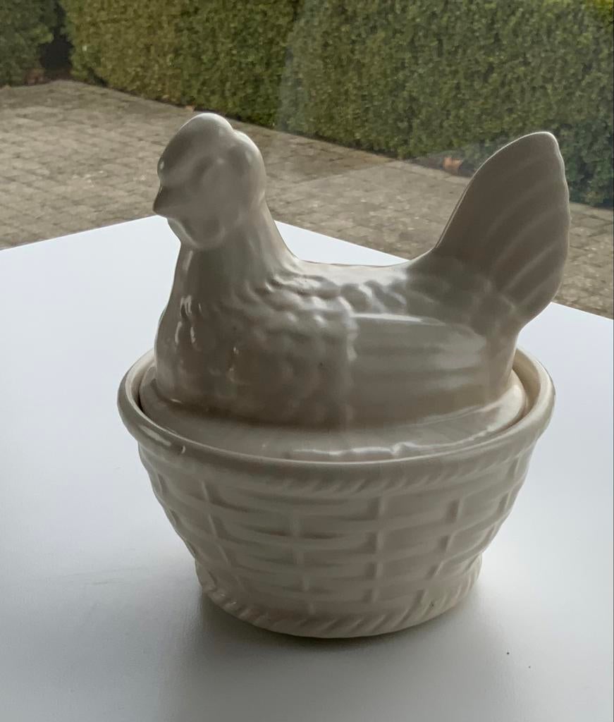 Pot décoratif avec poulet 13cm, Enlèvement