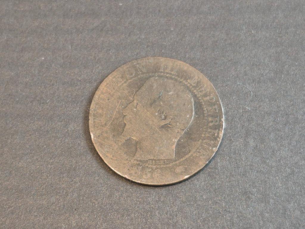 Pièce Léopold III 1856 Barre de dix centimes France à Paris, Enlèvement ou Envoi, Monnaie en vrac