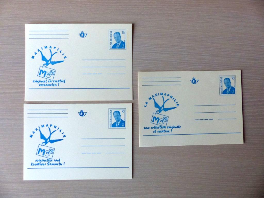3 Geïllustreerde briefkaarten NL-FR-D :  Maximafilie, Ophalen of Verzenden