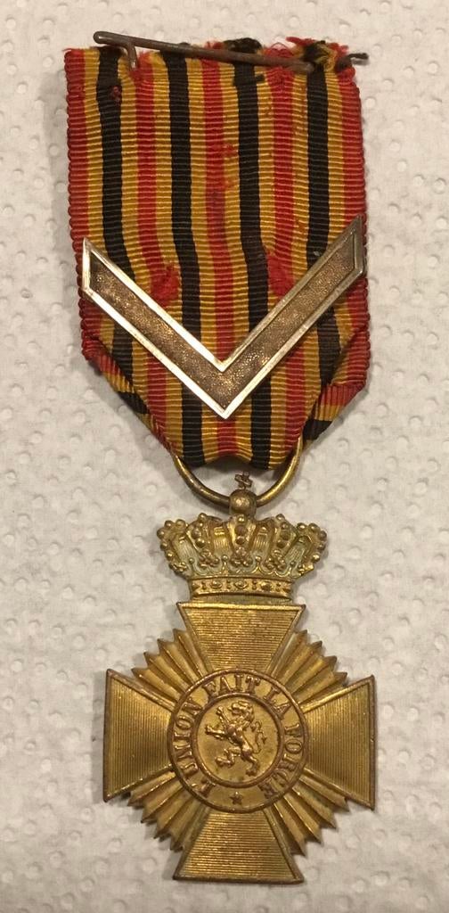 Belgische militaire medaille ereteken eerste klas (pre 1934), Ophalen of Verzenden, Brons