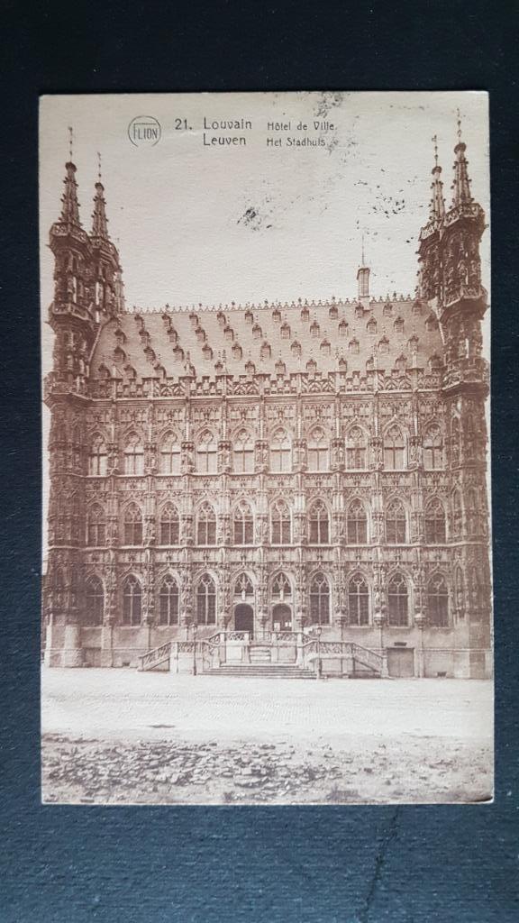Leuven Louvain Hôtel de Ville Het Stadhuis FLION, Ophalen of Verzenden, 1920 tot 1940, Gelopen, Vlaams-Brabant