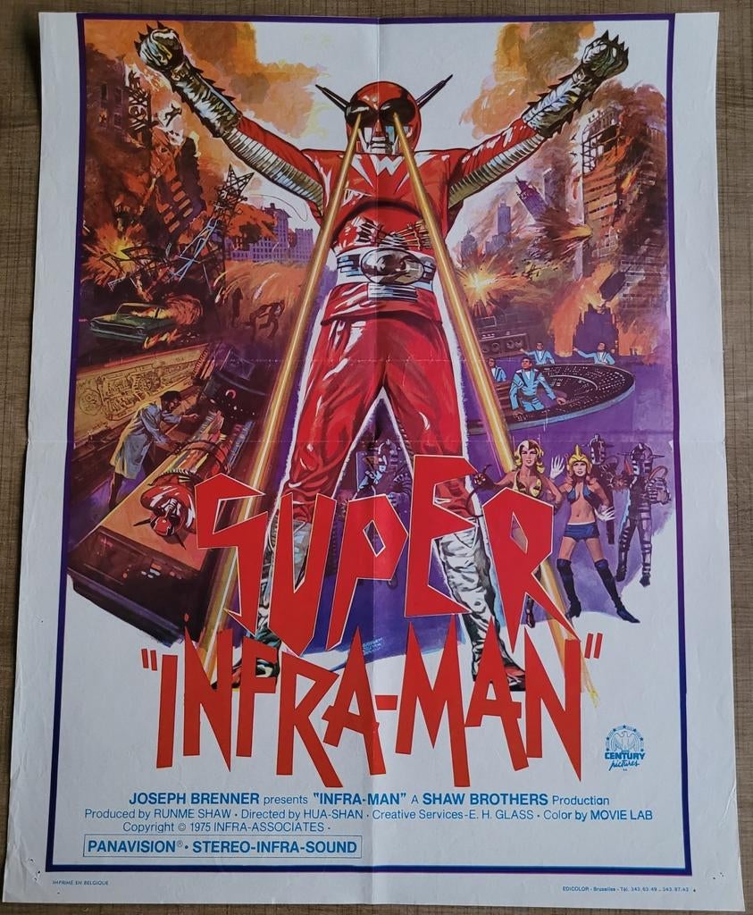 Oude filmposter: Super Infra-Man (1975), Ophalen of Verzenden, Gebruikt, Film, Poster