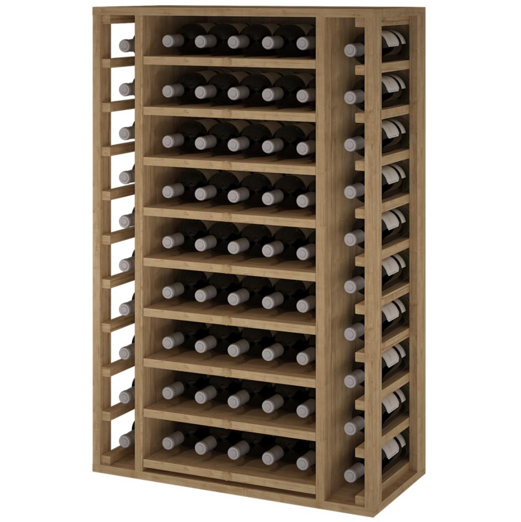 Wijnflessenrek. grenen 65 flessen met planken, Verzenden, Nieuw, 25 flessen of meer, 75 cm of meer