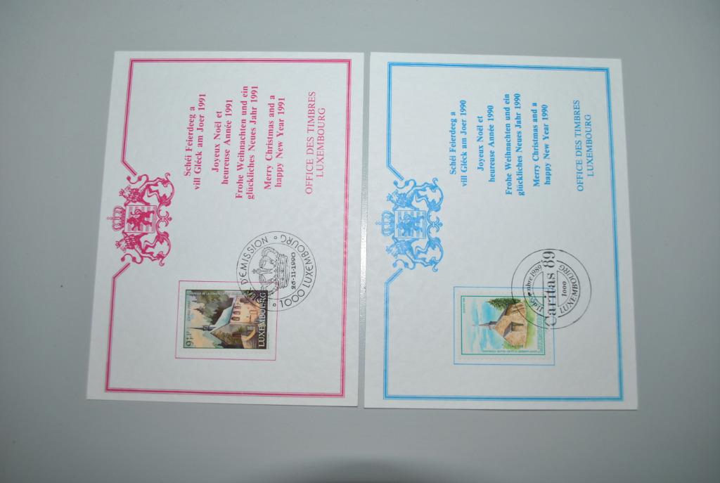 Luxembourg 1989/90 Feuillets Office timbres, Envoi, Luxembourg, Affranchi