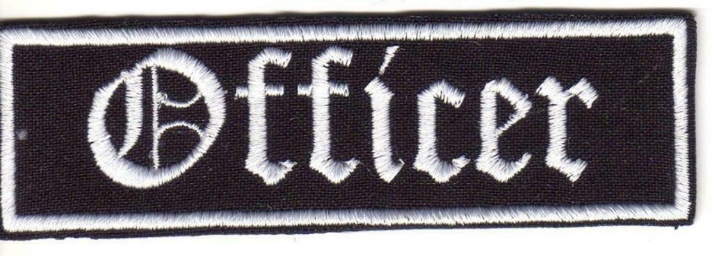 Patch Officer rang motorclub - 100 x 30 mm, Ophalen of Verzenden, Nieuw zonder kaartje, Overige typen