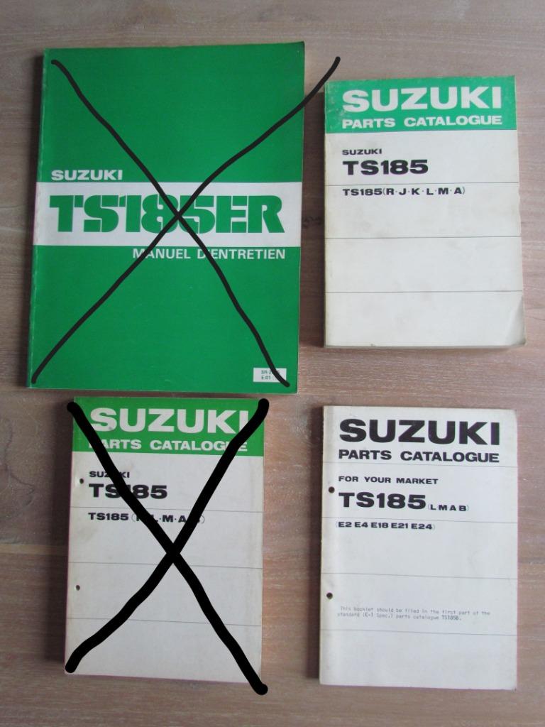 Parts cataloog Suzuki TS185, Motoren, Ophalen of Verzenden, Suzuki