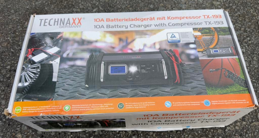 Batterij lader + compressor, Auto diversen, Verzenden