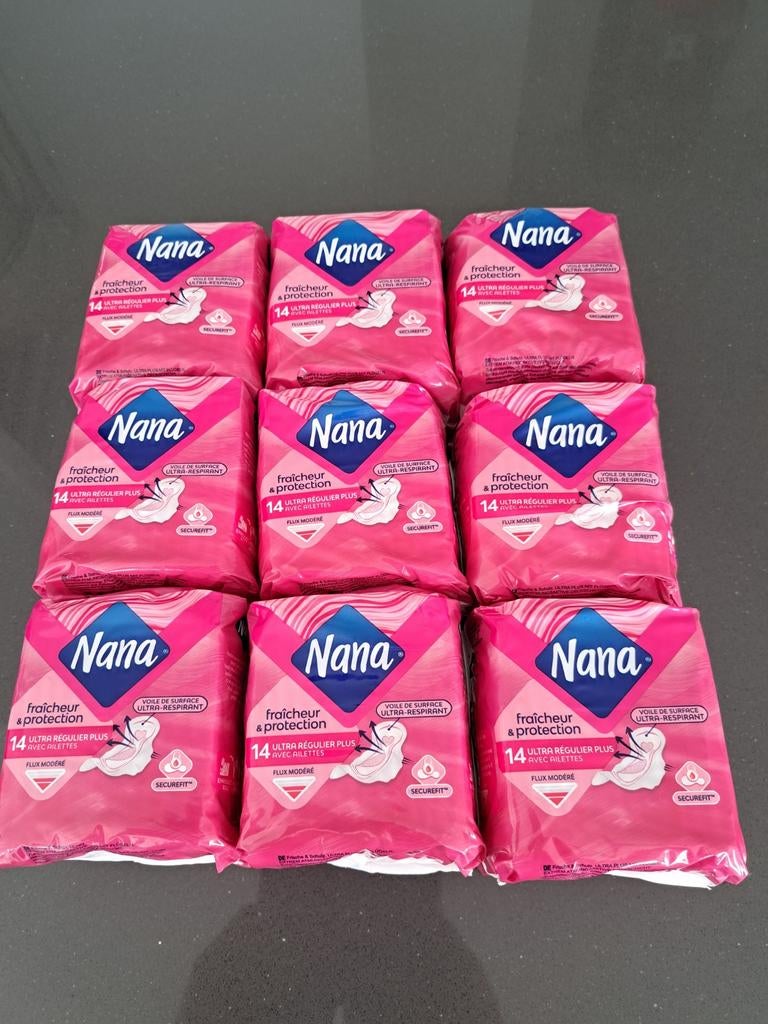 9 serviettes hygiéniques Nana, Enlèvement ou Envoi