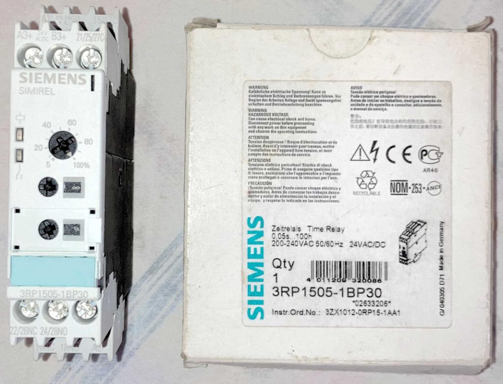 Relais temporisé électromécanique SIEMENS SIMIREL 3RP1505, Enlèvement ou Envoi, Neuf