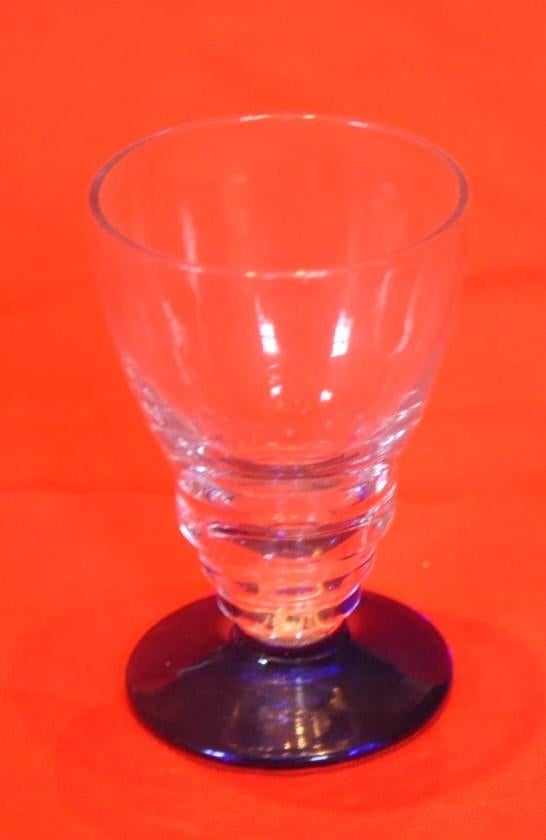 verre a liqueur pied rond bleu (11), Ophalen of Verzenden