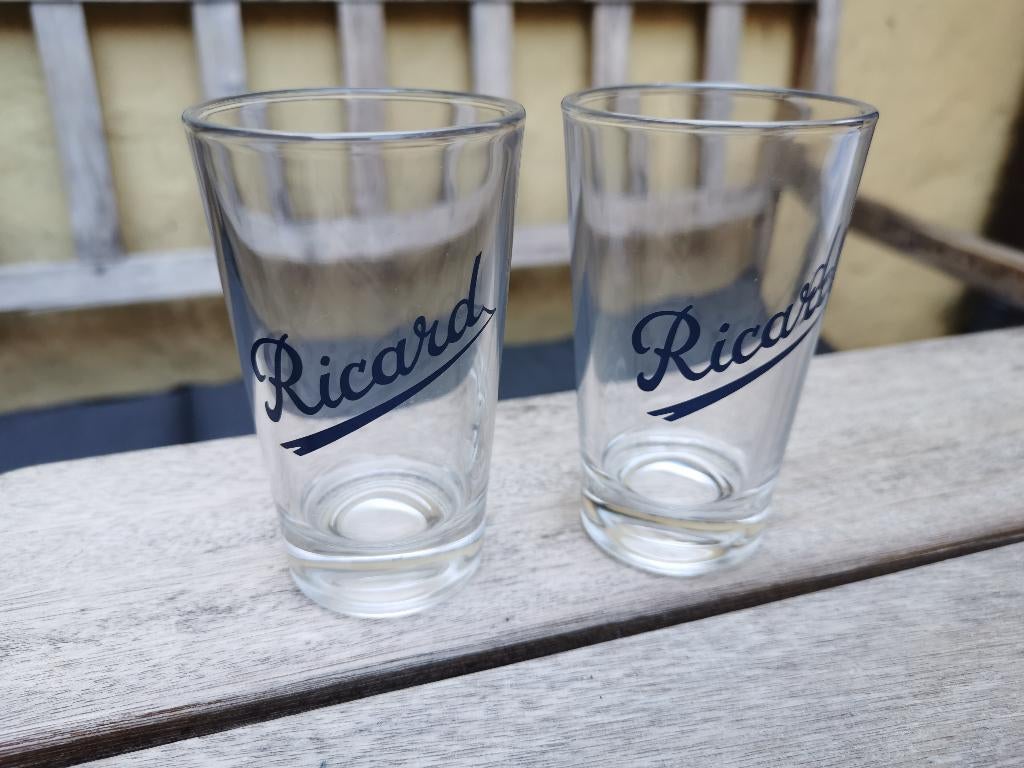 Twee vintage retro Ricard glaasjes in prima staat., Ophalen of Verzenden