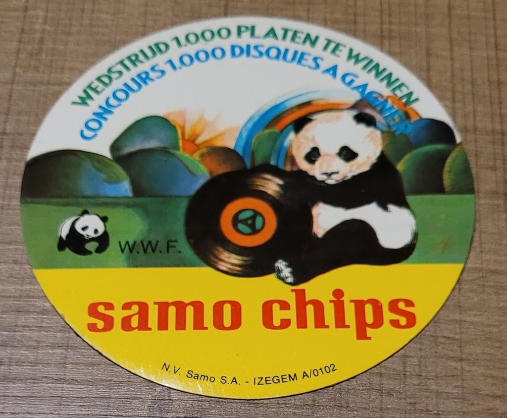 *vintage* sticker: Samo chips - WWF, Enlèvement ou Envoi, Comme neuf, Marque