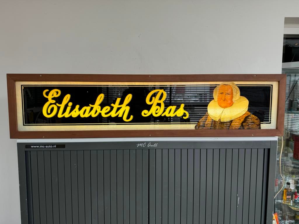 Elisabeth Bas sigaren reclame lichtbak, Verzamelen, Ophalen, Gebruikt, Lichtbak of (neon) lamp