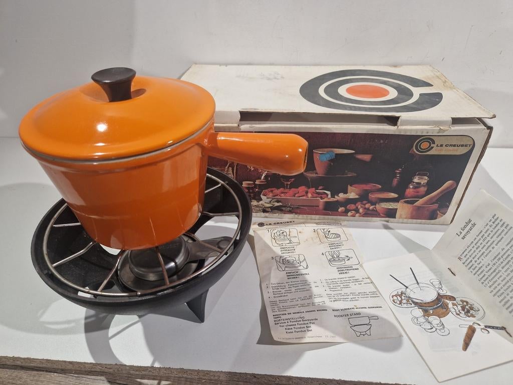 Le creuset fondueset in verpakking , als nieuw , fondue, Huis en Inrichting, Keuken | Potten en Pannen, Ophalen of Verzenden, Zo goed als nieuw