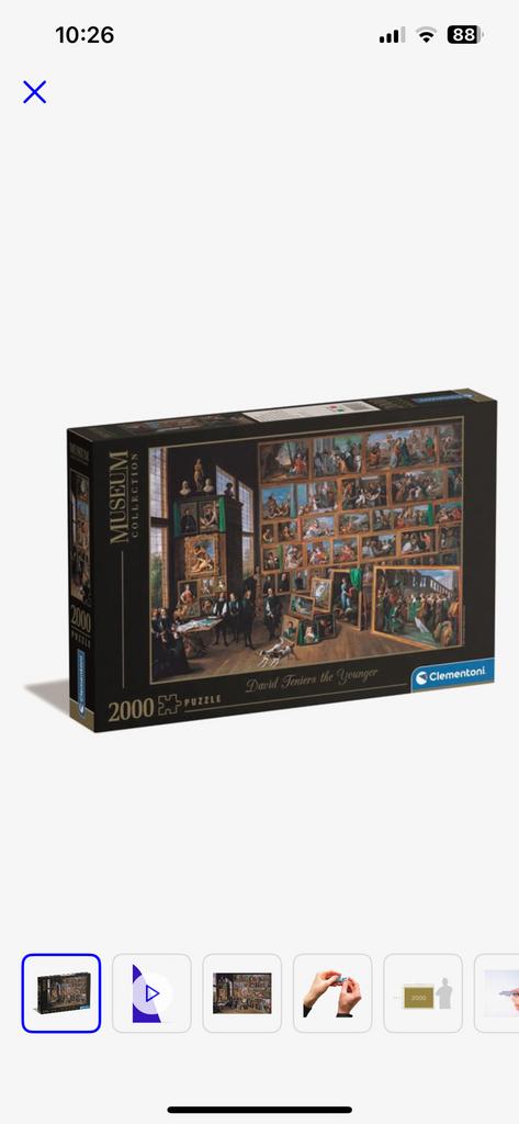 Puzzel 2000 stuks museum collection(clementoni), Hobby en Vrije tijd, Ophalen of Verzenden, Meer dan 1500 stukjes, Nieuw, Legpuzzel