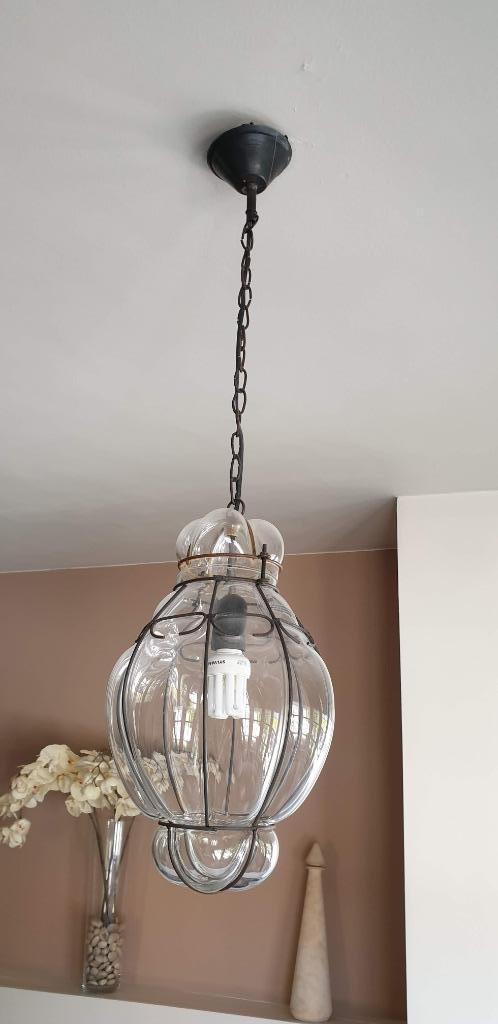 Hanglamp, Huis en Inrichting, Lampen | Hanglampen, Ophalen, Gebruikt, Romantisch, Glas
