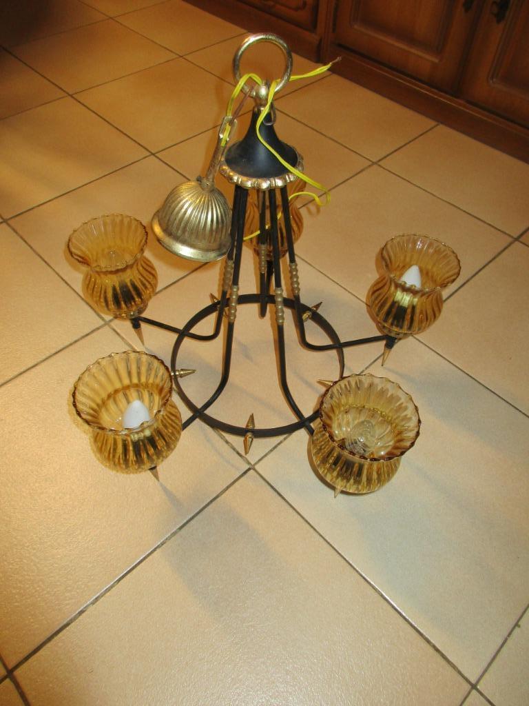 lustre salle à manger, salon, Ophalen, Gebruikt, Glas