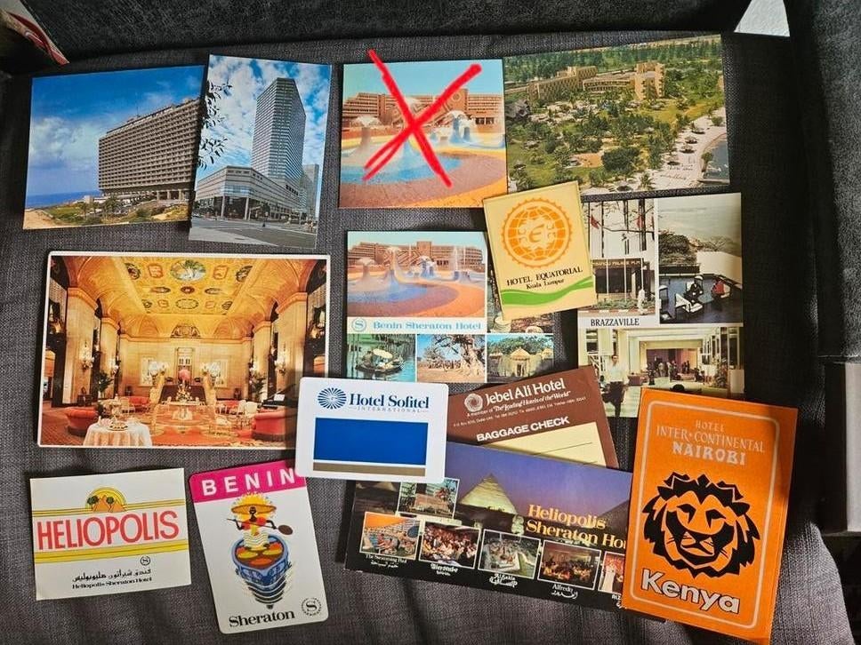 Verzameling HOTEL postkaarten en stickers, Enlèvement ou Envoi