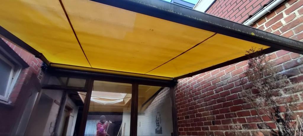 Elektrisch zonnescherm 3 meter, À bras articulé, 250 cm à 450 cm, Enlèvement, Utilisé