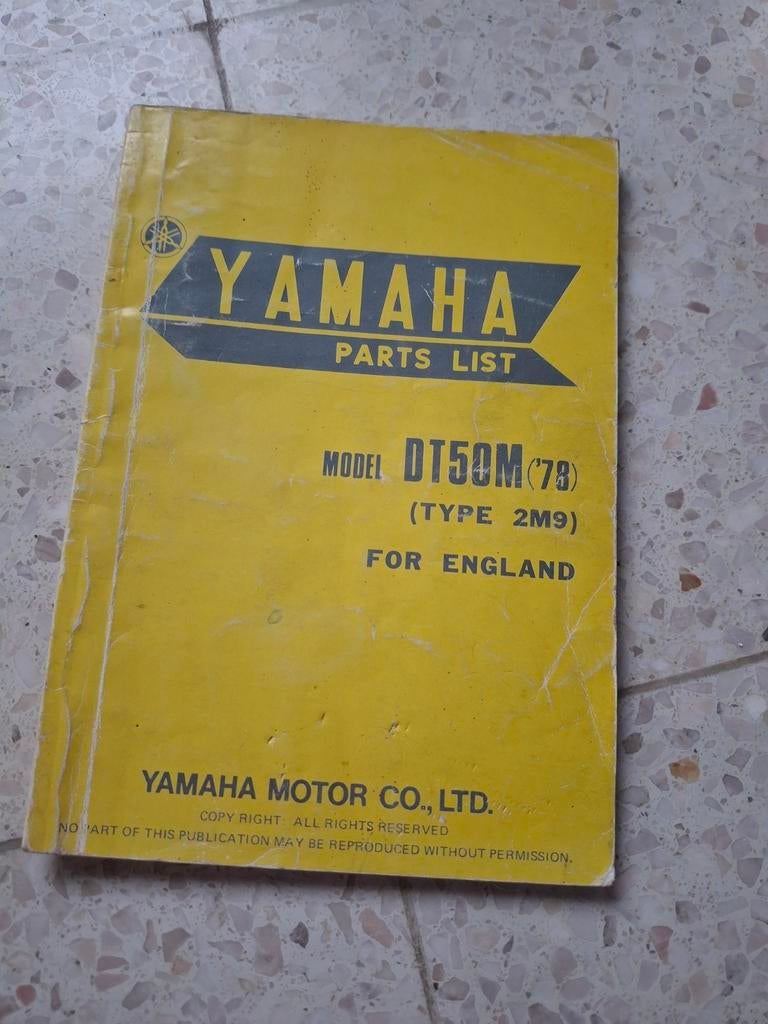 Yamaha DT50M (78) Type 2M9 Parts Book, Motoren, Handleidingen en Instructieboekjes, Ophalen of Verzenden, Yamaha