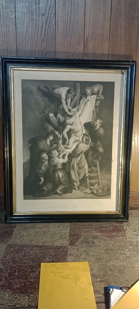 Gravure „De Kruisafdaling”, P.P. RUBENS, 71x89, n432, Antiek en Kunst, Ophalen, Gravure
