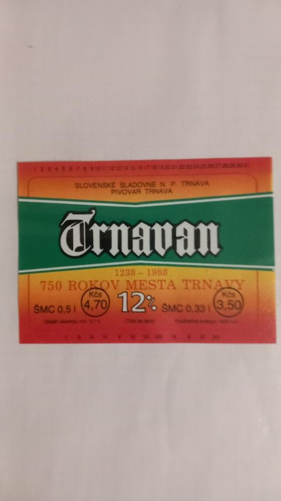 Étiquette de bière, Trnavan (200), Collections, Enlèvement ou Envoi, Comme neuf